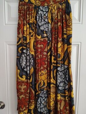 Vintage 1990s Carole Little Baroque Mixed Print Maxi Skirt Size 6